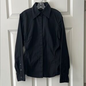 New York & Company Black Long Sleeve Button-Up Shirt